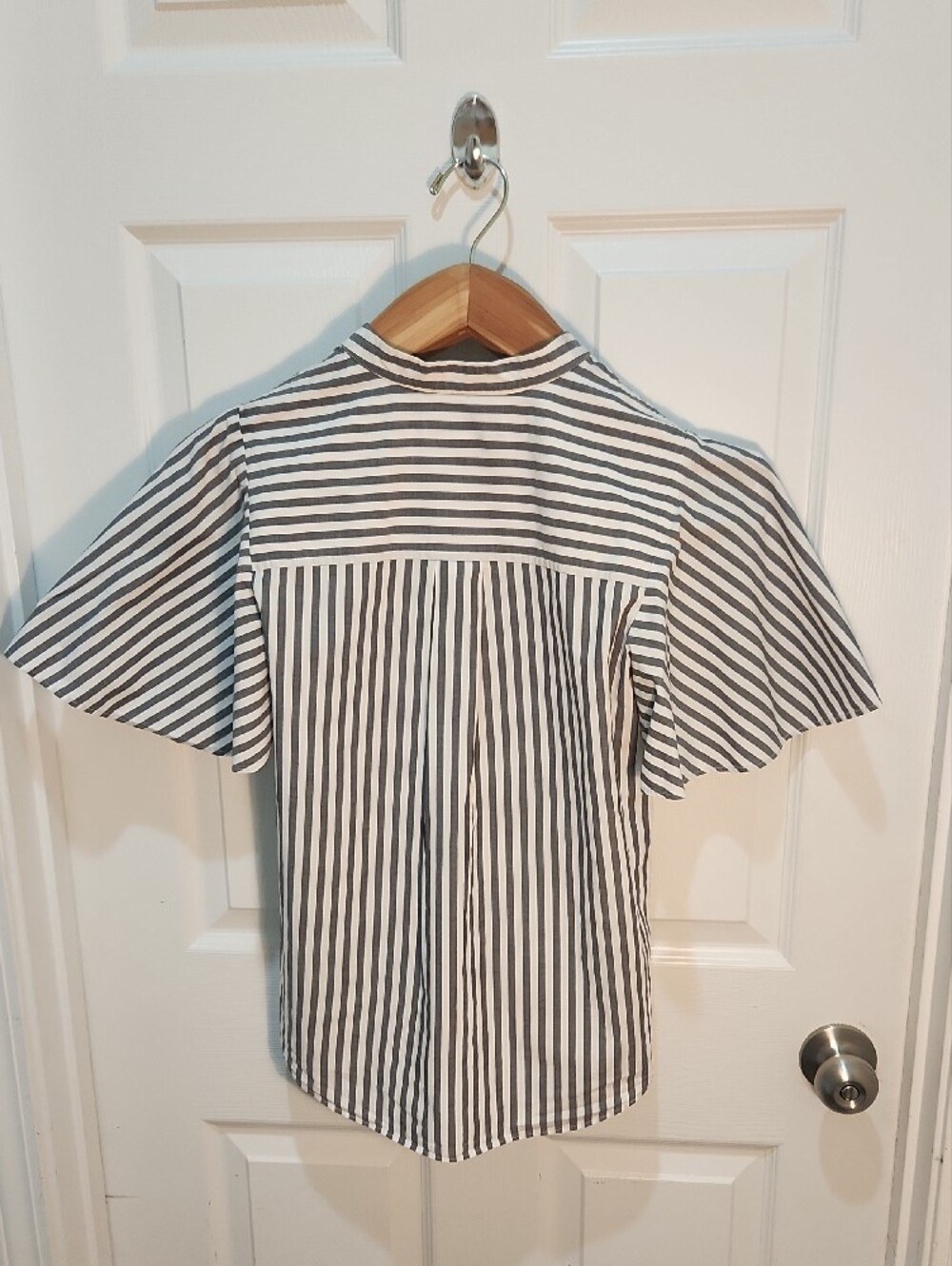 kate spade Broome Street Gray and White Striped Button-Up - Picture 3 of 6